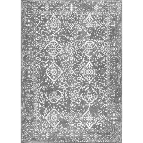 Odell Faded Vintage Silver 9 ft. x 12 ft. Area Rug