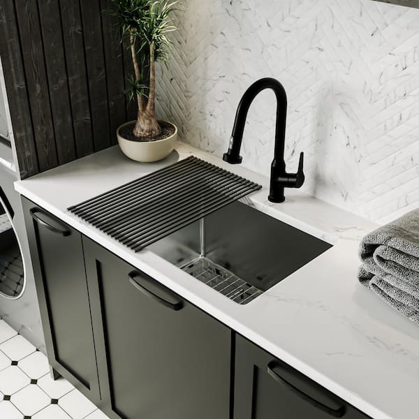 23-in. Undermount Single Bowl 16 Gauge Stainless Steel Laundry Kitchen Sink