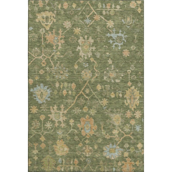 Mayfield Premium Machine Washable Abstract AMF1930 Fern 10 ft. x 14 ft. Area Rug