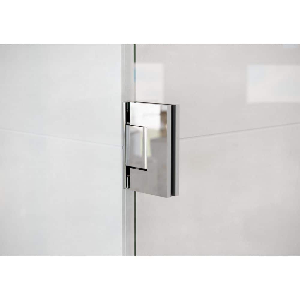 Albedo 78" Frameless Hinged Shower Door in Polished Chrome