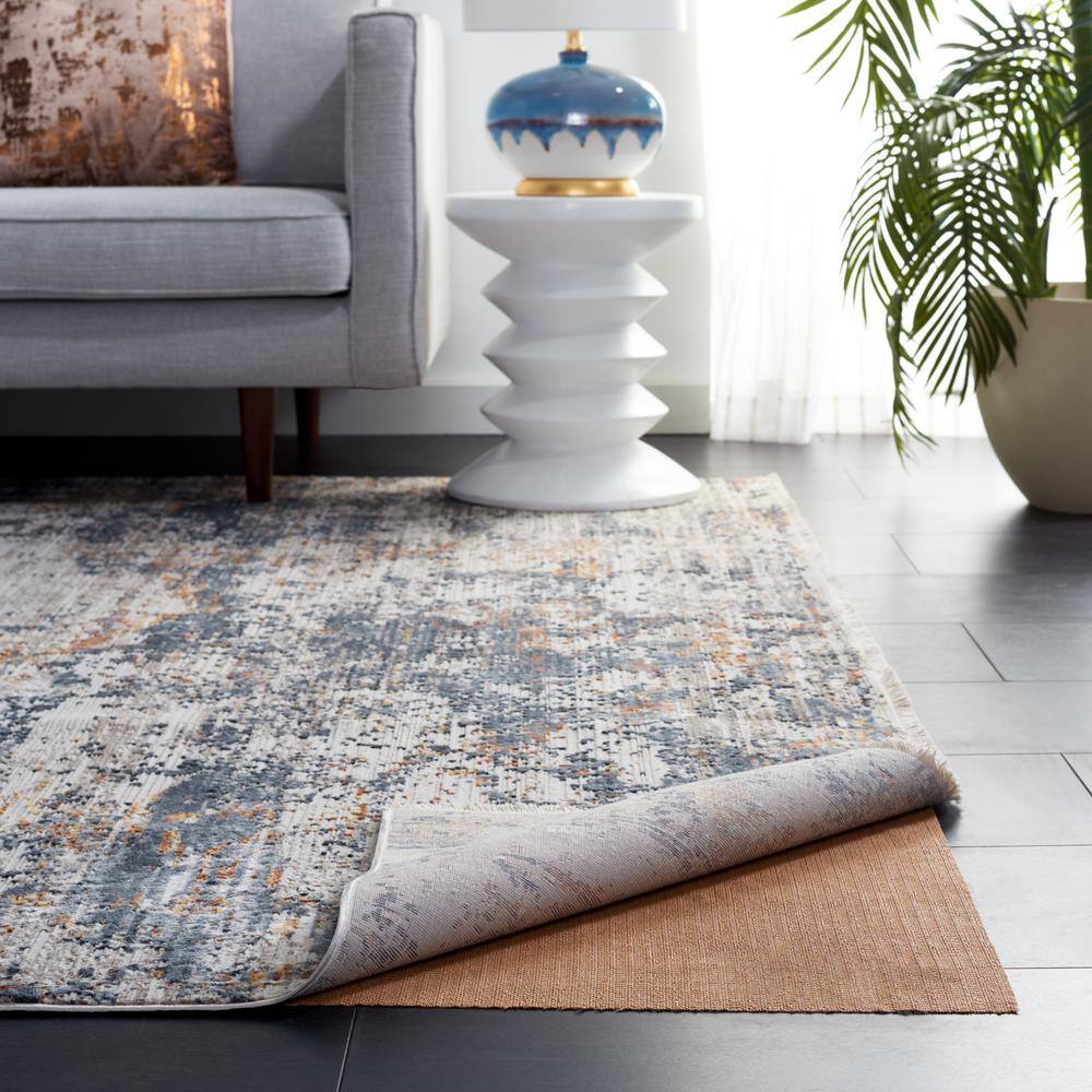 Beige Non-Slip Polyester and PVC Rug Pad