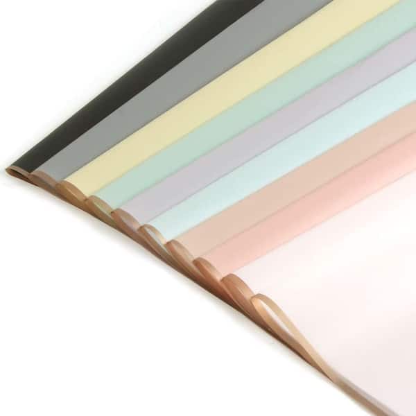 N/A 20 Sheets Gold Edge Flower Wrapping Paper 10 Colors Waterproof Florist Bouquet DIY Craft Gift Packing Material