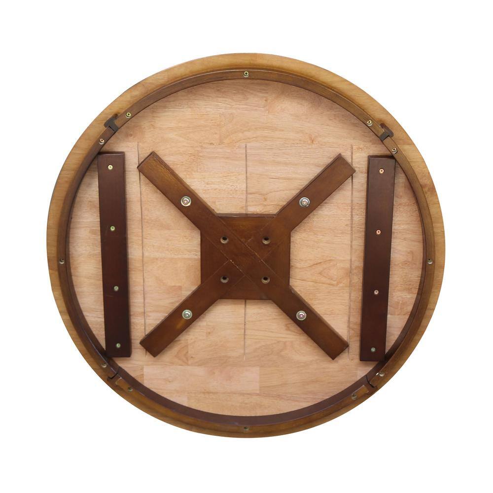 Cinnamon Espresso 30" Round Wood Farmhouse Dining Table