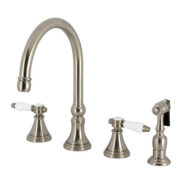 Bel-Air 2-Handle Deck Mount Standard Kitchen Faucet in Brushed Nickel
