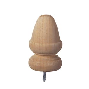 4 in. x 4 in. Wood Acorn Post Cap Finial (6-Pack)