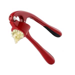 8.4 oz. Garlic Mincer Tool with Sturdy Design Extracts More Garlic Paste, Soft and easy to Squeeze, Fire Red