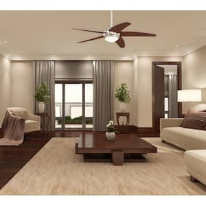 Bendan LED 52 in. LED Brushed Nickel with Hammered Accents Ceiling Fan