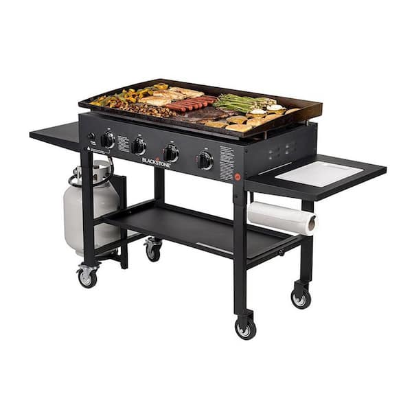 4-Burner Flat Top Gas Grill 52000-BTU Propane Fueled Professional Outdoor  Griddle 36inch Backyard Cooking with Side Table, Black - AliExpress
