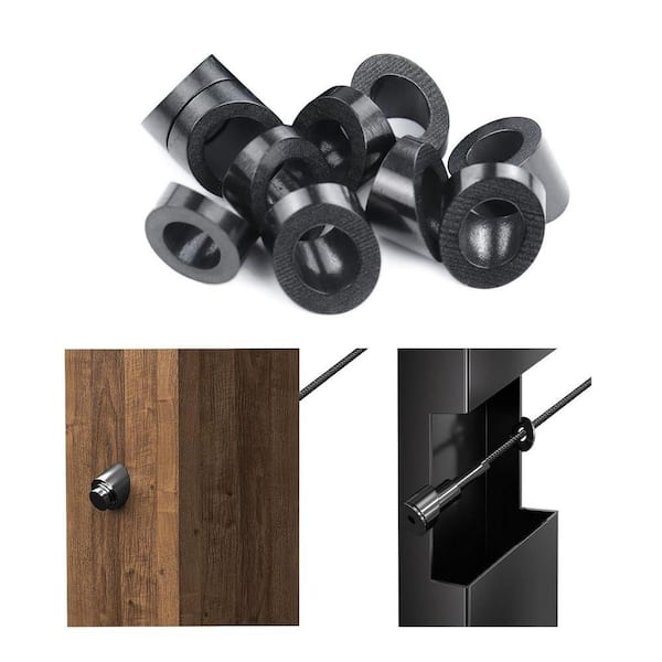 3/8 in. Stainless Steel ID Black Cable Railing Angle Washer, Angle Beveled Washer for Cable Railing System (20-Pack)