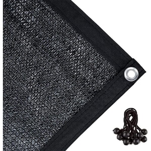 12 ft. x 10 ft. Shade Cloth Garden Patio Shade Panel with Grommets 70% Sunblock, Black