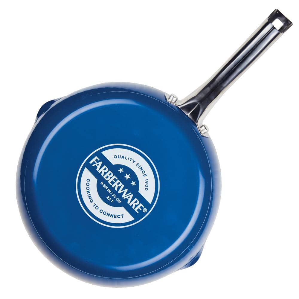 Blue Aluminum Nonstick 10-Piece Cookware Set with Utensils