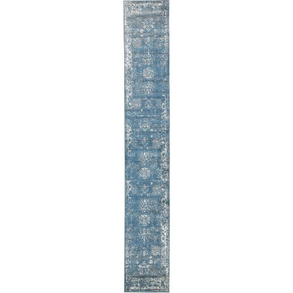 Unique Loom Sofia Casino Blue 2' 0 x 13' 0 Runner Rug