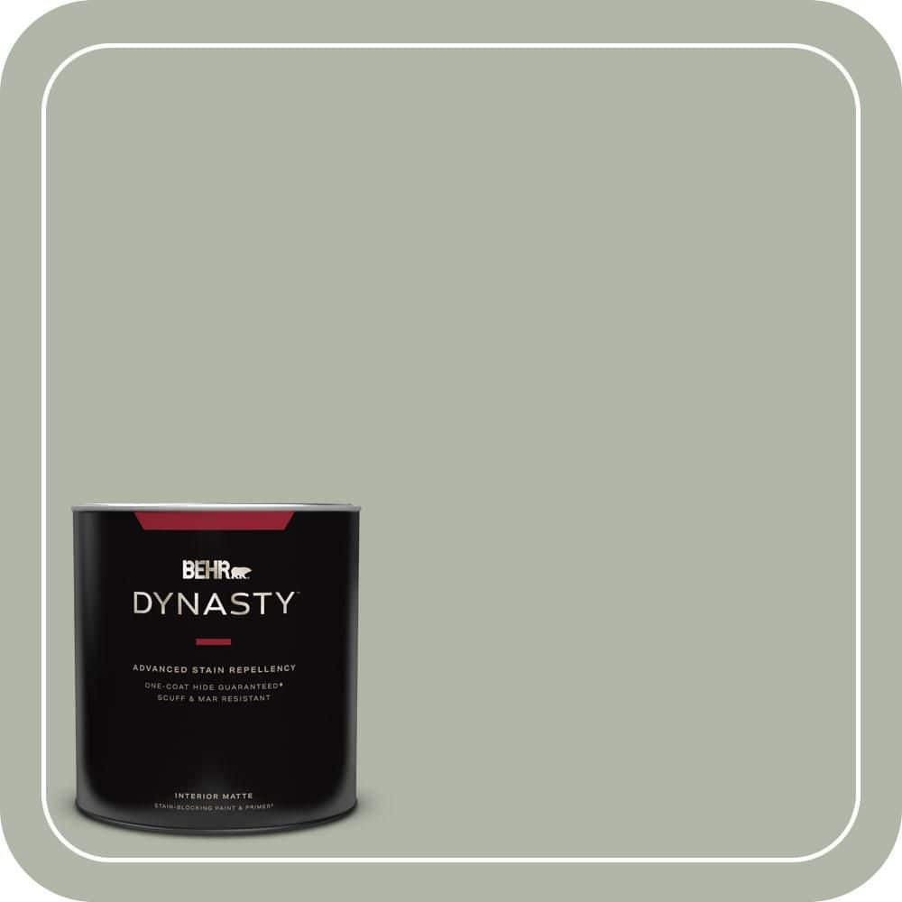 BEHR DYNASTY 1 qt. #ICC-56 Green Tea Matte Interior Stain-Blocking ...