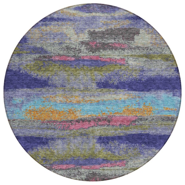 Addison Rugs Chantille Machine Washable Indoor/Outdoor Abstract ACN942 Lavender 8 ft. x 8 ft. Area Rug