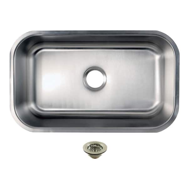 Loft 30 in. Undermount Single Stainless Steel Kitchen Sink with Basket Strainer