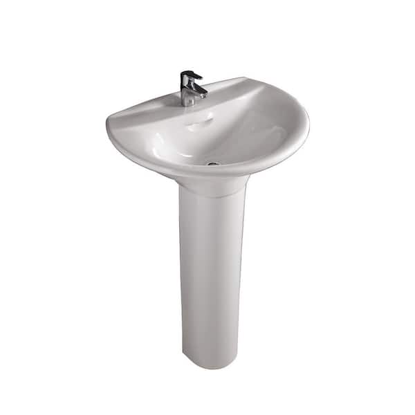 Barclay Products Venice 650 Pedestal Combo Bathroom Sink in White