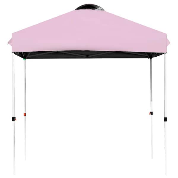 6.6 ft. x 6.6 ft. Oxford Fabric Pop-Up Canopy Tent with UPF 50+ Sun Protection, Pink