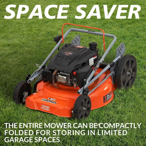 YARDMAX 21 in. 170cc OHV Walk Behind Gas Push Mower 3-in-1 Mulch, Side Discharge, and Rear Bag