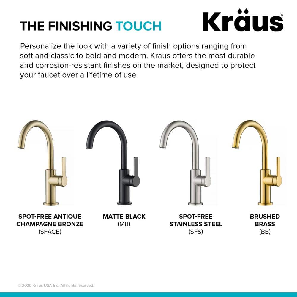 Brushed Brass Single Handle Kitchen Bar Faucet