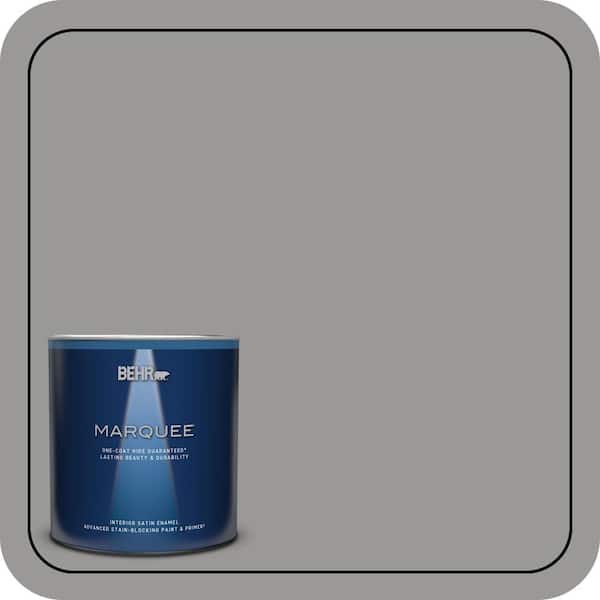 BEHR MARQUEE 1 qt. Home Decorators Collection #HDC-NT-10A Dolphin Gray One-Coat Hide Satin Enamel Interior Paint & Primer