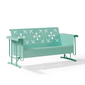 Azalea Aqua 3-Person Metal Outdoor Glider