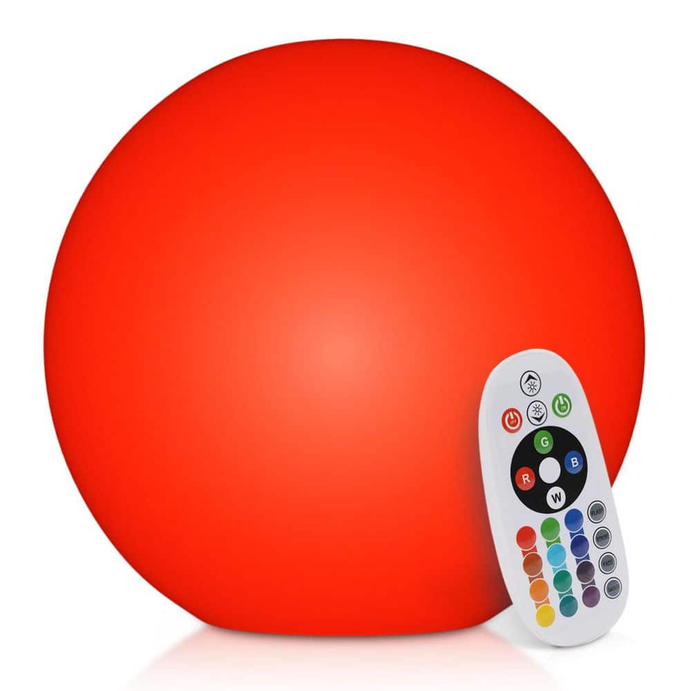 Rechargeable Weatherproof Garden Decoration Adjustable Color Spherical LED Light with Remote Control (dia. 16 in. ) price history on PriceWatchPro