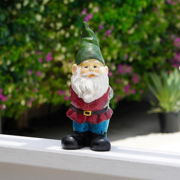 12 in. Tall Classic Outdoor Garden Gnome Yard Statue Decoration