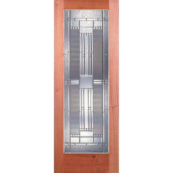 Feather River Doors 32 in. x 80 in. 1 Lite Unfinished Mahogany Preston Zinc Woodgrain Interior Door Slab
