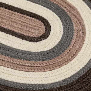 Frontier Brown 7 ft. x 9 ft. Oval Braided Area Rug
