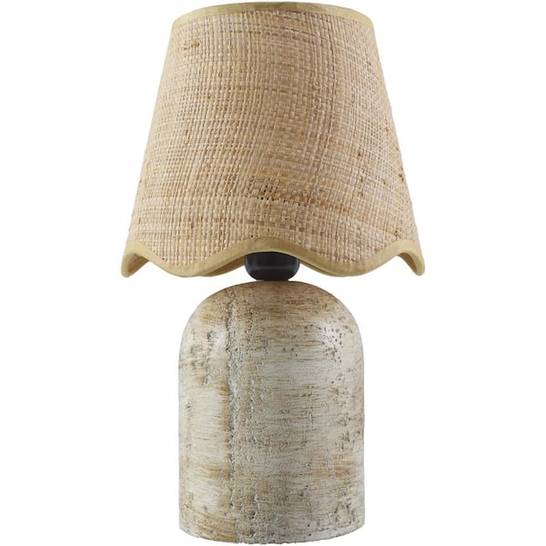 Livabliss Lomba LMB-006 14 in. H x 8 in. W x 8 in. D Accent Table Lamp, Beige
