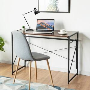 39.5 in. Retangular Brown Wood Computer Desk with Large Worktop