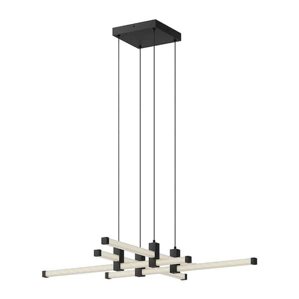 Kuzco Blade 34 in. 4-Light 29-Watt Black Integrated LED Chandelier