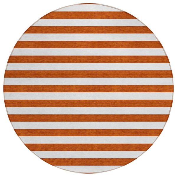 Addison Rugs Chantille ACN528 Paprika 8 ft. x 8 ft. Round Machine Washable Indoor/Outdoor Geometric Area Rug