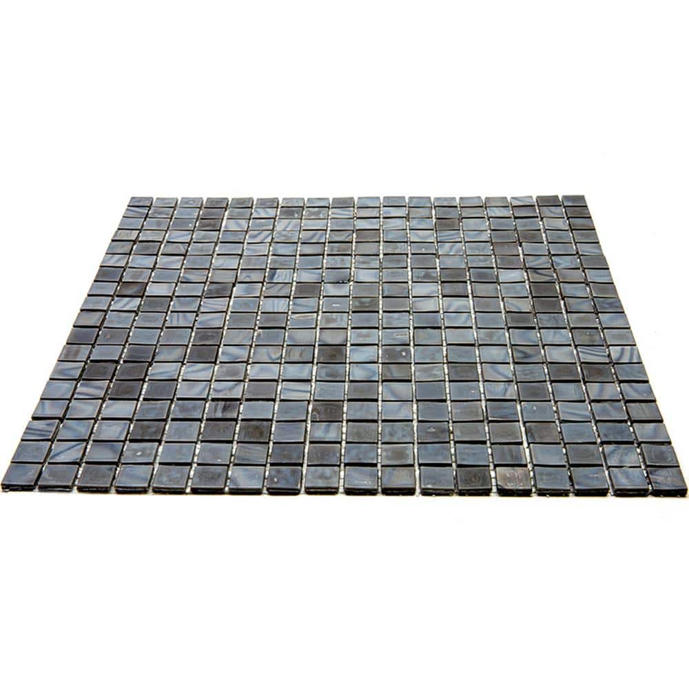 Mouse Gray Polished Glass Mosaic Wall and Floor Tile
