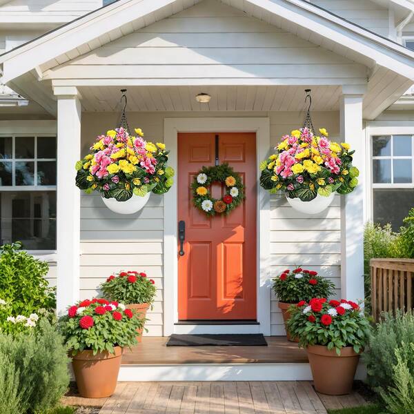 23.6 in. H Multi-Colored Artificial Mixed Flower with Basket