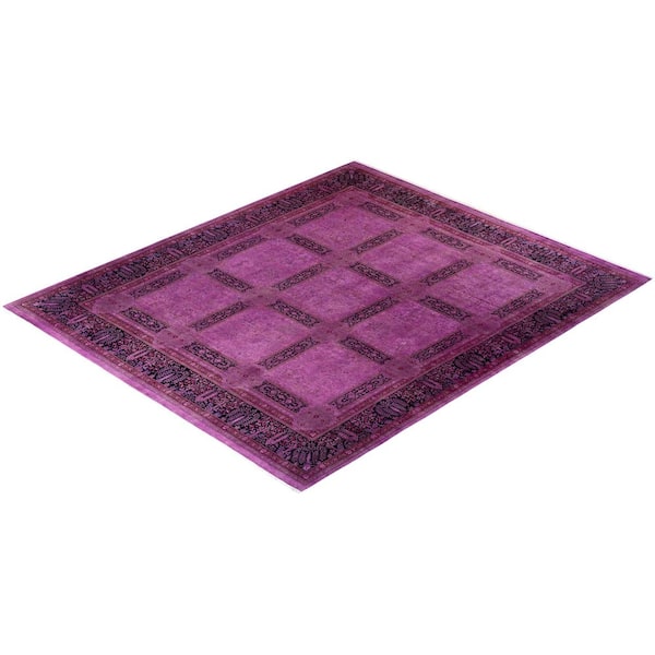 Overdyed Pink 10 ft x 11 ft 8 in Wool Indoor Area Rug
