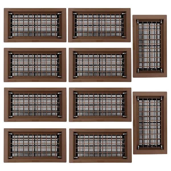 8 x 16 Automatic Foundation Vent Brown for Crawl Space Ventilation Replacement with Energy Saving Features 10 Pack