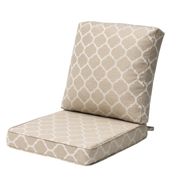 Pellebant 21 in. x 22 in. Casual Outdoor Waterproof Removable Couch Sofa Cushion in Beige with Pattern