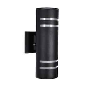 Kohls 2-Light Matte Black Outdoor Wall Lantern Sconce with Light Sensor