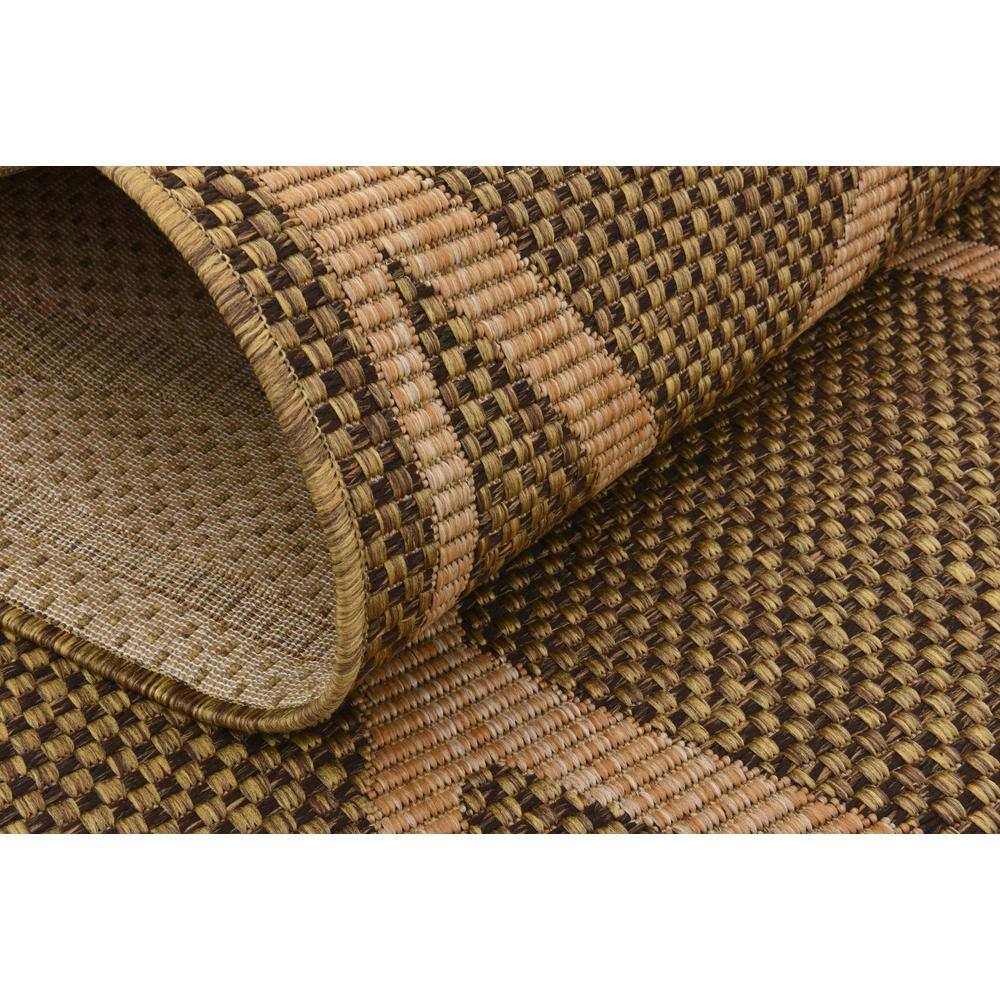 Easy-Care Diamond Brown Synthetic 5' x 8' Outdoor Rug