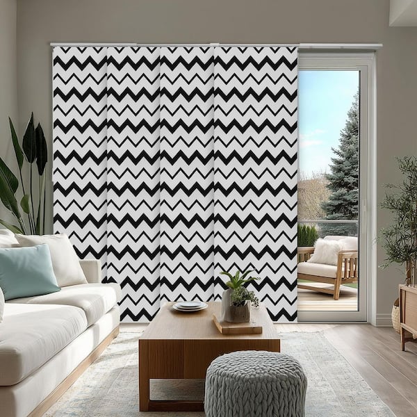 Wave Cordless Light Filtering Adjustable Sliding Panel Track Blind with 23 in. Slats - Up to 86 in. W x 96 in. L