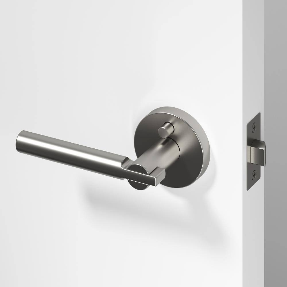 Terra Metal Brushed Nickel Privacy Bed/Bath Round Door Handle with Push Button and Round Rosette price history on PriceWatchPro