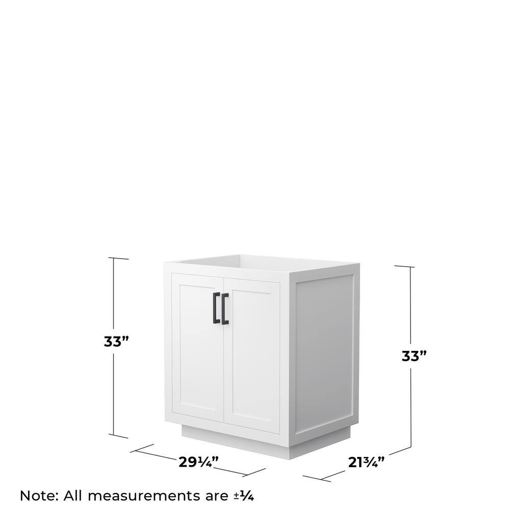 White Matte Black Trim Freestanding Single Bathroom Vanity