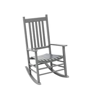 Gray Painted Wood Outdoor Rocking Chair