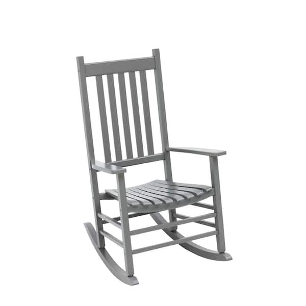JACK-POST Gray Painted Wood Outdoor Rocking Chair