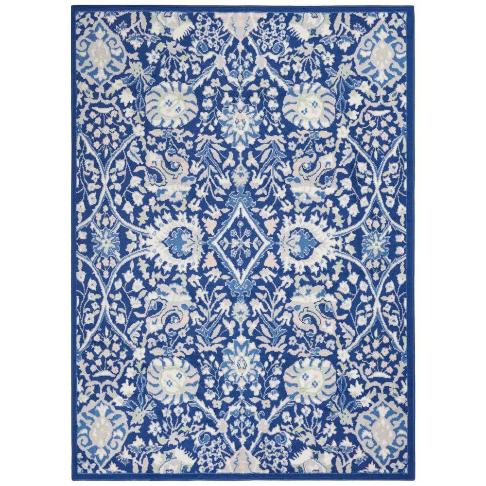 Whimsical Navy Multicolor 5 ft. x 7 ft. All-Over Design Traditional Area Rug price history on PriceWatchPro