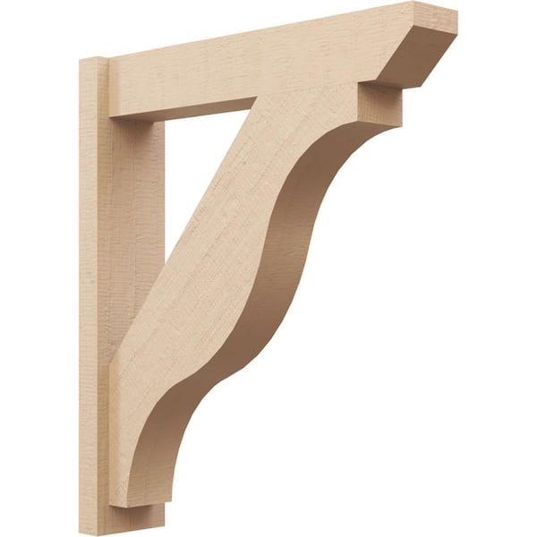 Ekena Millwork 6 in. x 32 in. x 28 in. Funston Slat Rough Cedar Woodgrain Timberthane Polyurethane Outlooker, Primed Tan