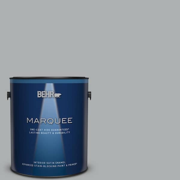 BEHR MARQUEE 1 gal. #N500-3 Tin Foil One-Coat Hide Satin Enamel Interior Paint & Primer
