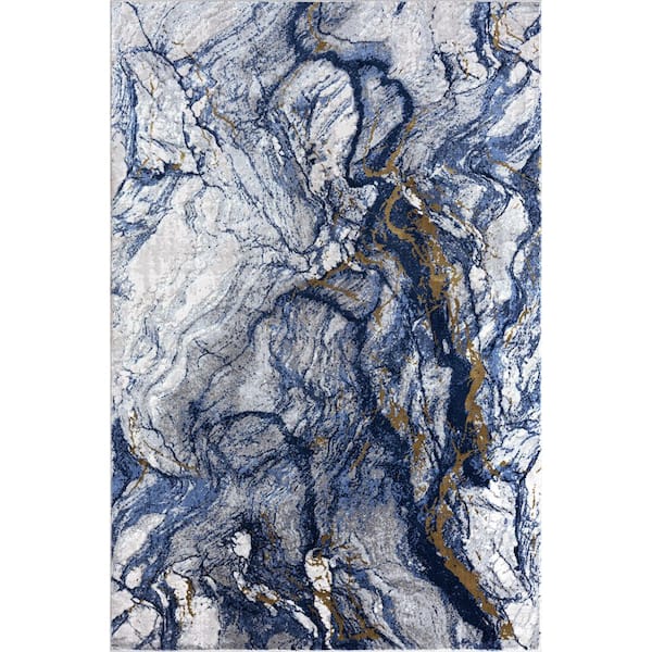 Regal Grey 5 ft. 3 in. x 7 ft. 6 in. Abstract Polypropylene Area Rug