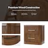JAYDEN CREATION Emiliana Walnut 2-Drawer 26.25 in. W Nightstand with Built-in Integrated Charging Station NSGG1445-WAL
